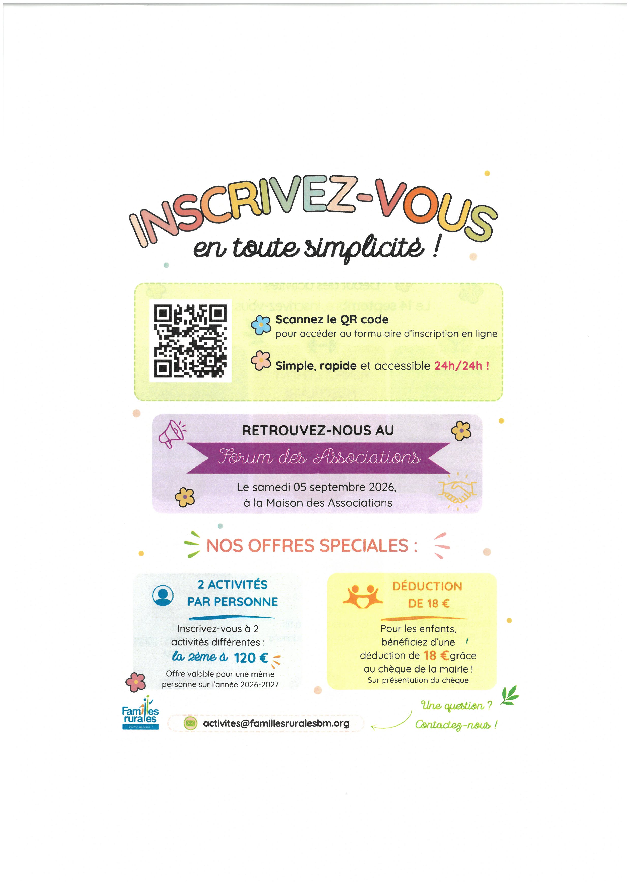 Activités de familles rurales 2026-2027